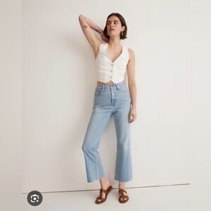 New Madewell The Perfect Vintage Flare Crop Jean in Crester Wash Size 23
